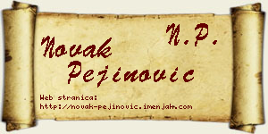 Novak Pejinović vizit kartica